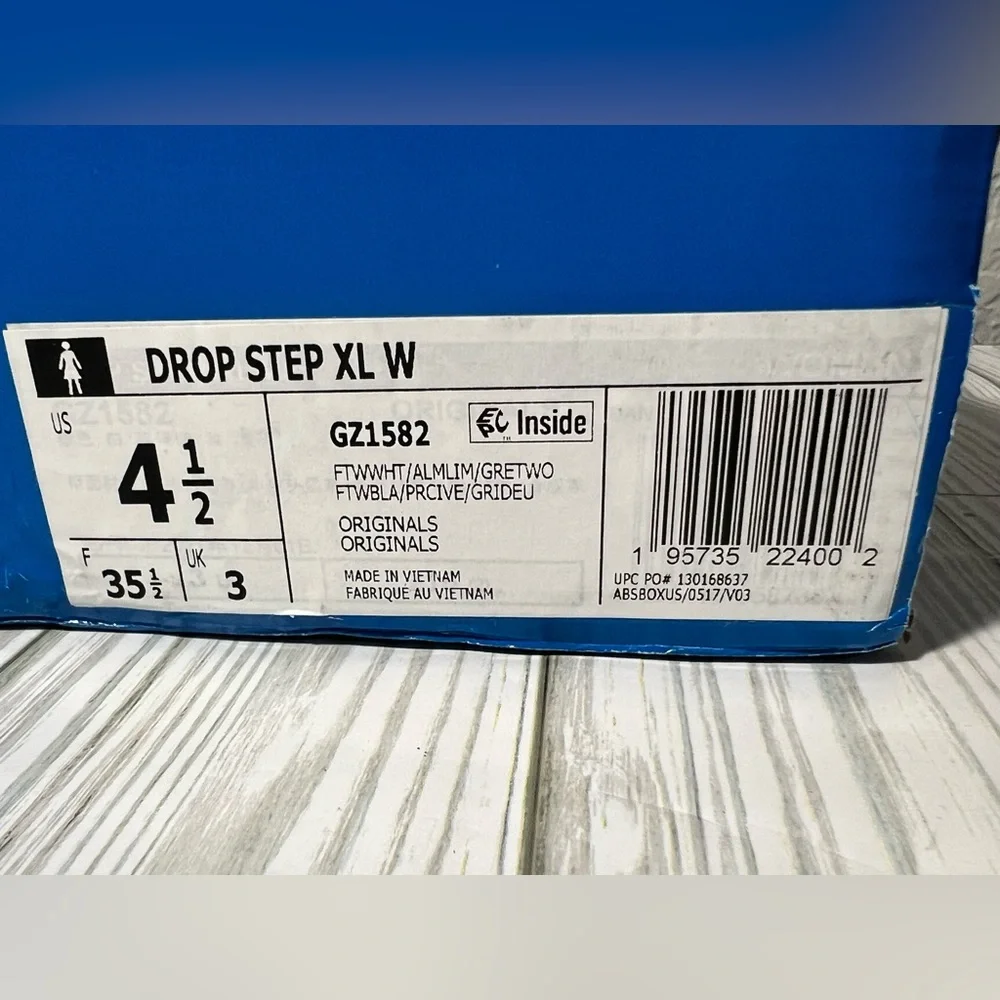 Adidas Drop Step XL Women’s high top‎ shoes sneakers White Lime size 4.5 GZ1582